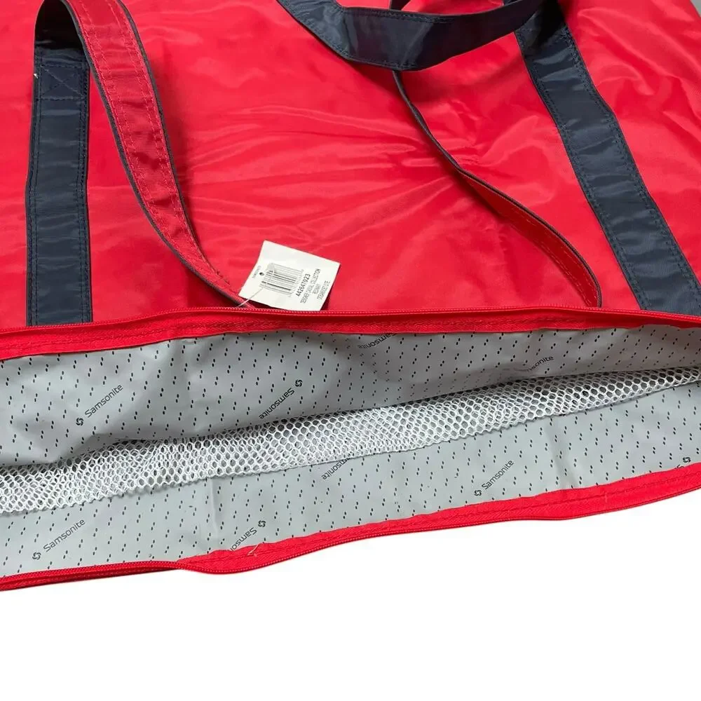 Samsonite Oceanside Beach Tote Bag Red Packable Mesh Bottom Travel Trolley Slv